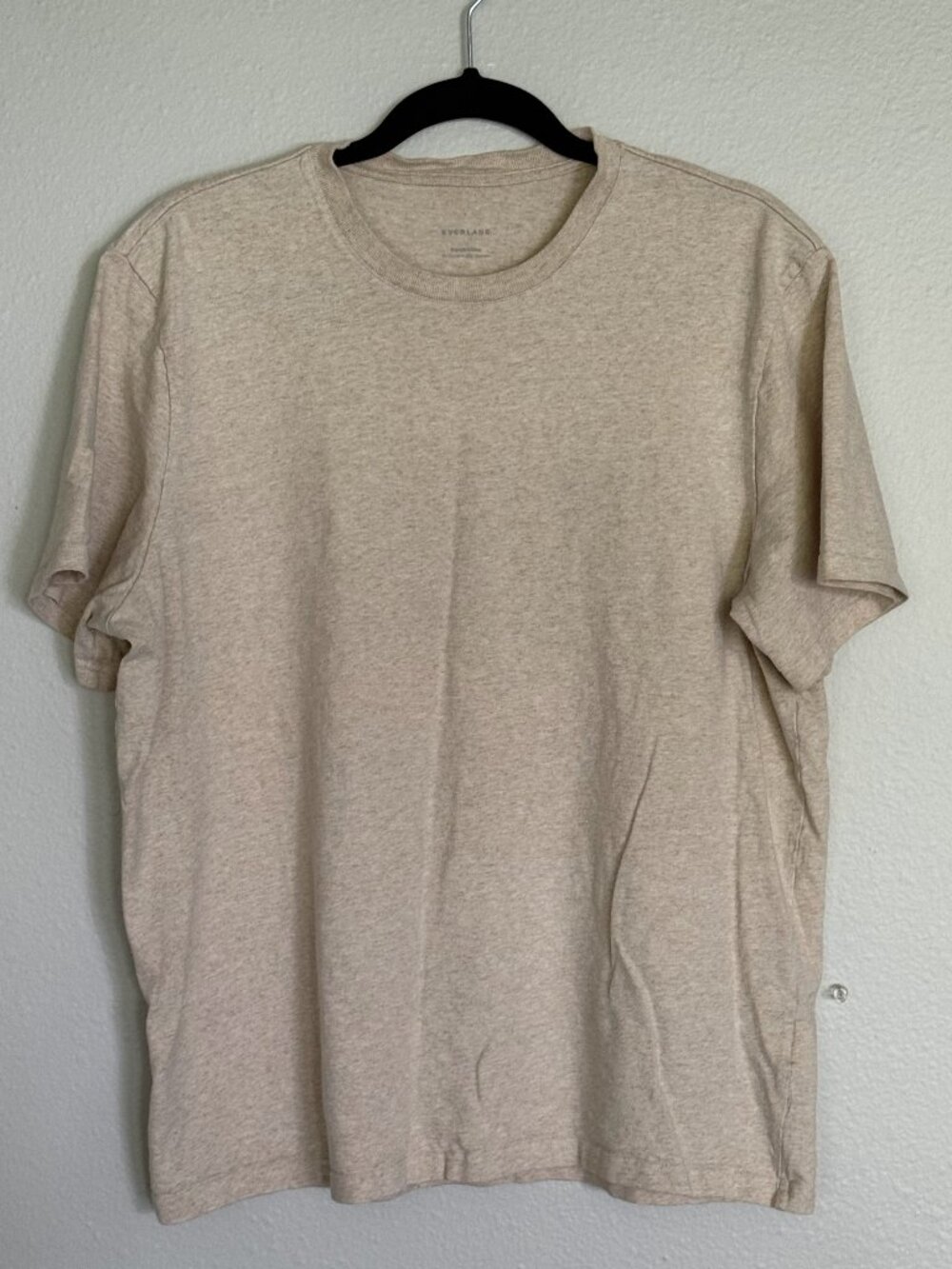 Everlane Men's Premium-Weight Crew T-Shirt - Heather Oatmeal - Size L